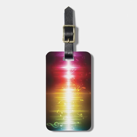 Étiquette À Bagage Spectre musical Soundwave Vibrant Audio Visualizer (Devant Vertical)