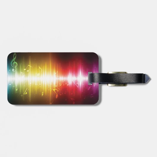 Étiquette À Bagage Spectre musical Soundwave Vibrant Audio Visualizer (Dos horizontal)