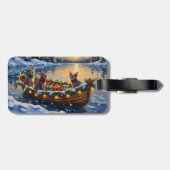 Étiquette À Bagage Sphynx Cat Christmas Boat Holiday (Dos horizontal)