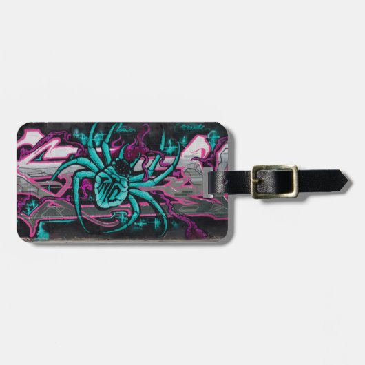 Étiquette À Bagage Spider Turquoise (Devant horizontal)