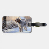 Étiquette À Bagage Spinone Italiano Laisser Neige Noël (Dos horizontal)