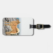 Étiquette À Bagage Spitz finlandais à Seashore Peinture - Chien Art (Devant horizontal)