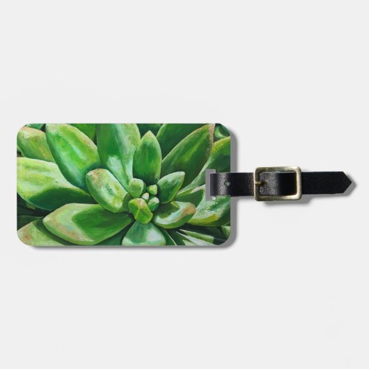 Étiquette À Bagage Splendide en vert (Devant horizontal)