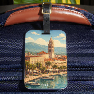 Étiquette À Bagage Split Croatie Vintage côte Adriatique