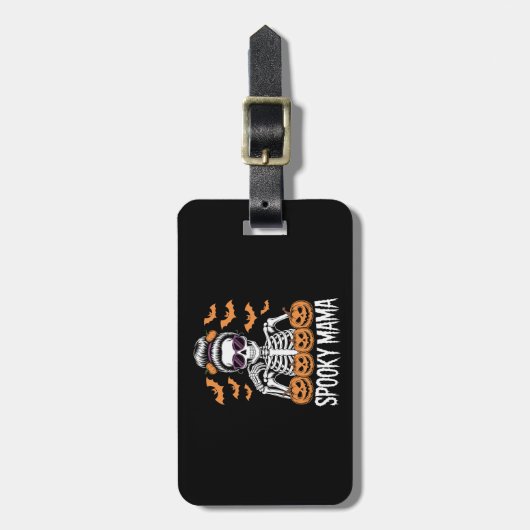 Étiquette À Bagage Spooky Mama Cool Halloween Skeleton (Devant Vertical)