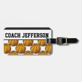 Étiquette À Bagage Sport de basket-ball | Texte do-it-yourself (Devant horizontal)