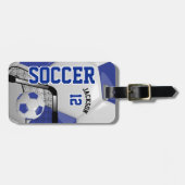 Étiquette À Bagage Sport Football - Bleu (Devant horizontal)