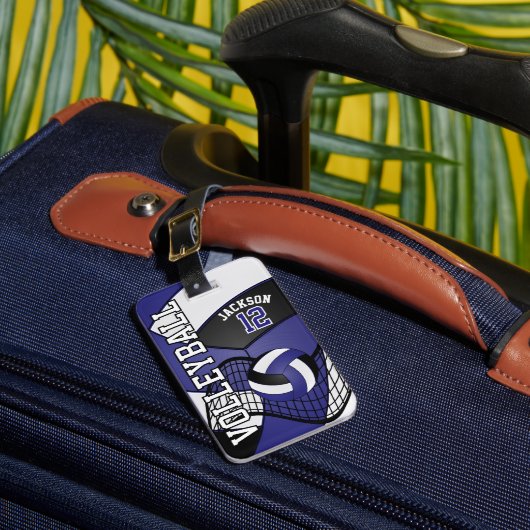 Étiquette À Bagage Sport Volley 🏐 - Bleu, Blanc, Noir (Insitu Rectoal 1)