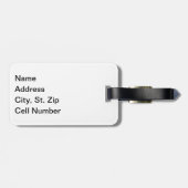 Étiquette À Bagage Sport Volley 🏐 - Bleu, Blanc, Noir (Dos horizontal)