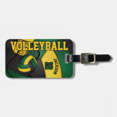 Étiquette À Bagage Sport Volley 🏐 - Gold, Green, Black (Devant horizontal)