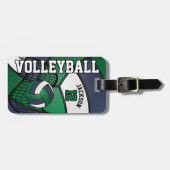 Étiquette À Bagage Sport Volleyball 🏐 - Bleu, Vert et Blanc (Devant horizontal)