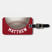Étiquette À Bagage Sports de baseball rouge (Devant horizontal)