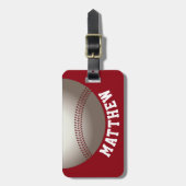 Étiquette À Bagage Sports de baseball rouge (Devant Vertical)