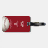 Étiquette À Bagage Sports de baseball rouge (Dos horizontal)
