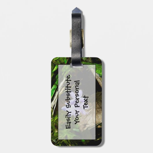 Étiquette À Bagage Spring Beauté a Purple Fleur sauvage Abstrait (Dos Vertical)