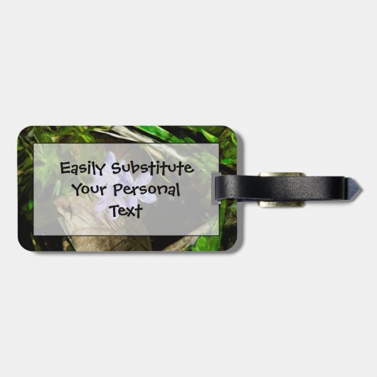 Étiquette À Bagage Spring Beauté a Purple Fleur sauvage Abstrait (Dos horizontal)