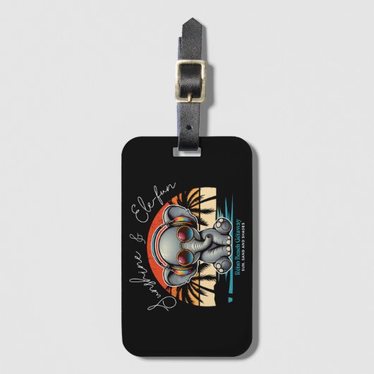 Étiquette À Bagage Spring Sunshine and Ele-fun Retro Beach Getaway (Devant Vertical)