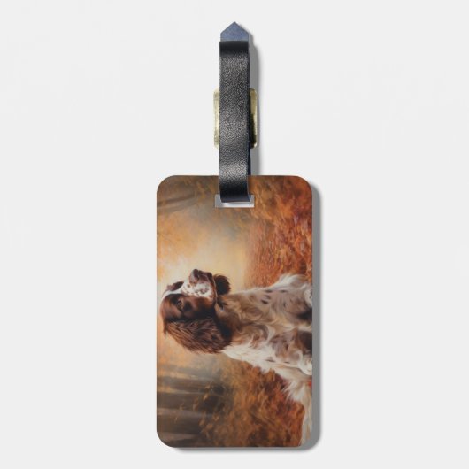 Étiquette À Bagage Springer Spaniel à l'automne Feuilles automne Insp (Dos Vertical)