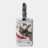 Étiquette À Bagage Springer Spaniel Chien Fête de Noël (Dos Vertical)