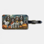 Étiquette À Bagage Springer Spaniel Halloween Épouvantable (Dos horizontal)