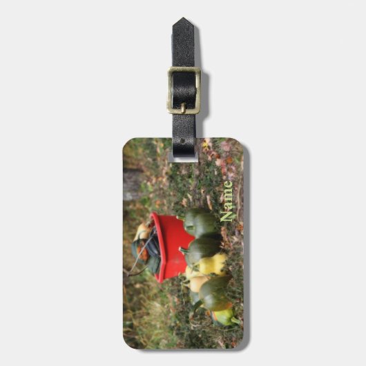 Étiquette À Bagage Squash Country Garden Harvest personnalisée (Devant Vertical)