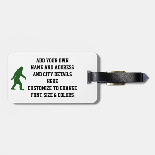 Étiquette À Bagage Squatchin allé (Dos horizontal)