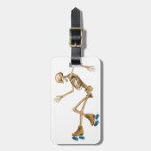 Étiquette À Bagage Squelette sur des patins de rouleau (Devant Vertical)