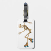 Étiquette À Bagage Squelette sur des patins de rouleau (Dos Vertical)