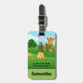 Étiquette À Bagage SS. Andrew & Jude avec 2 Golfeuses (Devant Vertical)