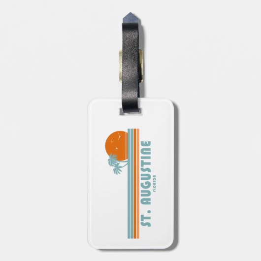 Étiquette À Bagage St Augustine Floride Sun Palm Trees (Dos Vertical)