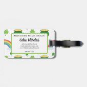 Étiquette À Bagage St. Patrick's Pot Of Gold Rainbow Lucky Shamrock (Dos horizontal)