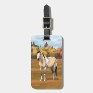 Étiquette À Bagage Staillion Cheval Pinto Dun Paint Buckskin