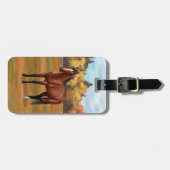 Étiquette À Bagage Stallion Cheval du Quartier Brown Bay (Devant horizontal)