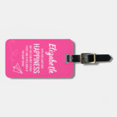 Étiquette À Bagage Stand Rose drôle Personnalisé (Devant horizontal)
