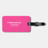 Étiquette À Bagage Stand Rose drôle Personnalisé (Dos horizontal)