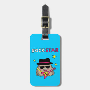 Étiquette À Bagage Star de rock mignonne et drôle avec une guitare ro