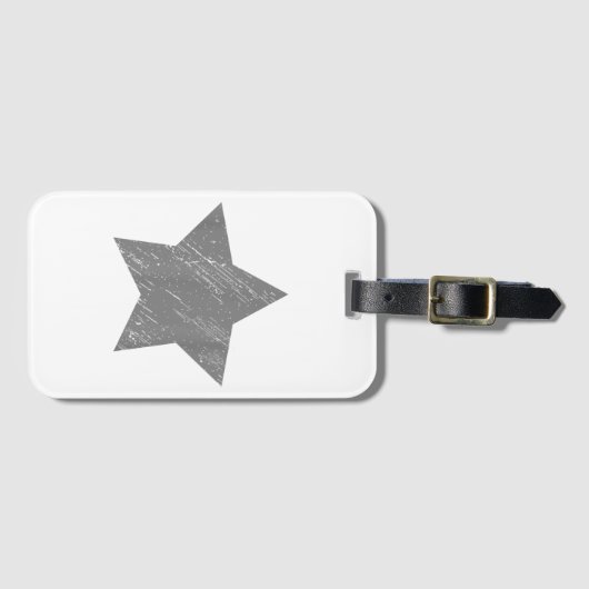 Étiquette À Bagage Star Gray Vintage Star (Devant Horizontal)