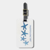 Étiquette À Bagage Starfish bleu personnalisable (Devant Vertical)