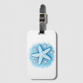 Étiquette À Bagage Starfish in Blue (Devant Vertical)