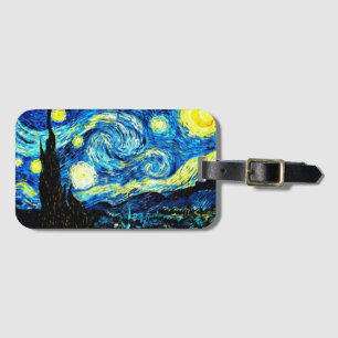 Étiquette À Bagage Starry Night, célèbre peinture van Gogh