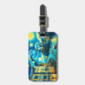 Étiquette À Bagage Starry Night Venice Italie (Devant Vertical)