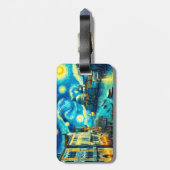 Étiquette À Bagage Starry Night Venice Italie (Dos Vertical)