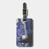 Étiquette À Bagage Starry Night, Vincent Van Gogh. (Devant Vertical)