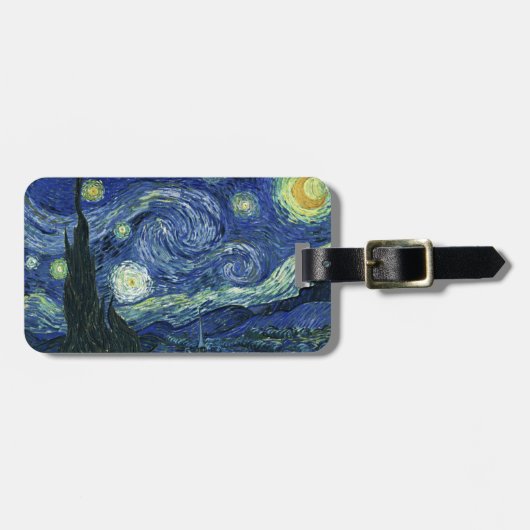 Étiquette À Bagage Starry Night Vincent van Gogh Art Peinture (Devant horizontal)