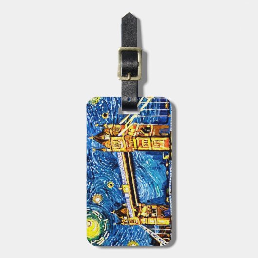 Étiquette À Bagage Starry Starry Night Londres Angleterre (Devant Vertical)