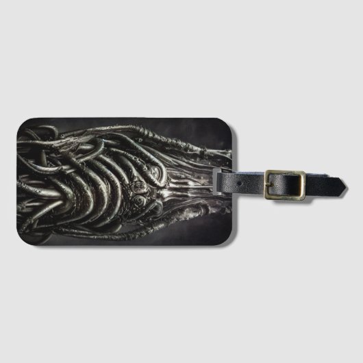 Étiquette À Bagage Statue Alien foncée d'une ancienne horreur Eldritc (Devant Horizontal)