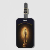 Étiquette À Bagage Statue de Bouddha d'or paisible, art de l'IA (Devant Vertical)