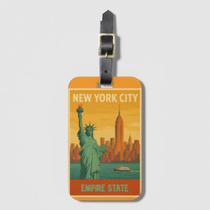 Étiquette À Bagage Statue de la Liberté et Empire State Retro de NYC
