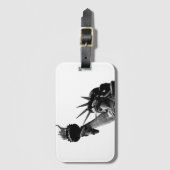 Étiquette À Bagage Statue de la Liberté Noir & Blanc (Devant Vertical)