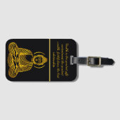 Étiquette À Bagage Statue du Bouddha d'or dans la méditation (Devant Horizontal)